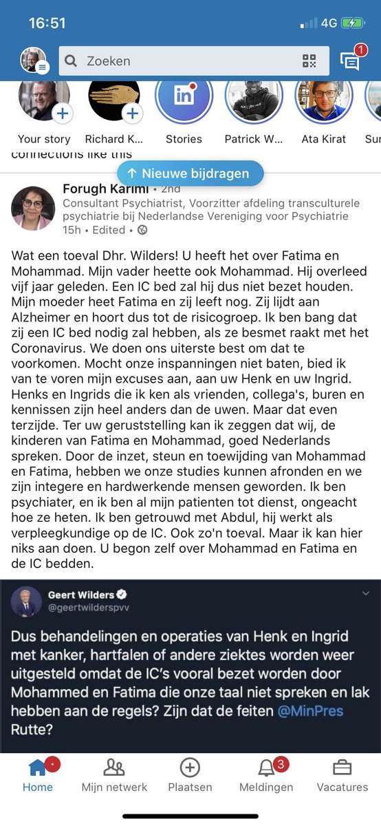 Deze reactie verdient aandacht