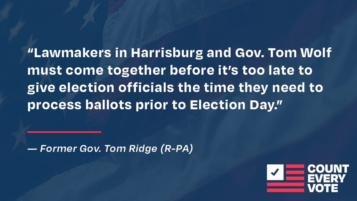 IssueOneReform's tweet image. NEW: The National Council on Election Integrity urges Pennsylvania governor and legislature to adopt a plan to allow absentee ballots to be processed prior to Election Day. Read the statement: issueone.org/national-counc…
