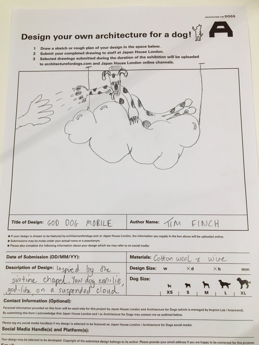 TimAAFinch's tweet image. Quite pleased with my Sistine Chapel inspired, God Dog mobile - a design for #ArchitectureforDogs exhibition ⁦@japanhouseldn⁩