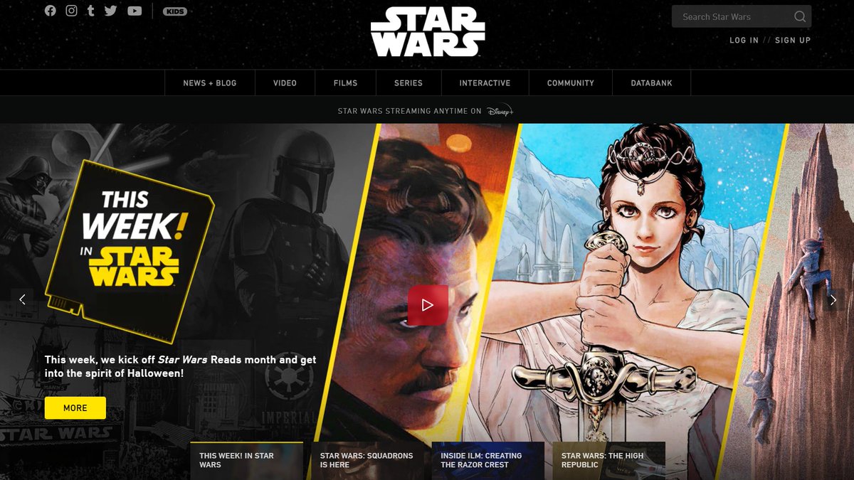 It's essential to follow the official account  @starwars, but also, I wanted to tell you about how great the  http://StarWars.com  website is, it has very interesting information and amazing pictures!I recommend you visit the website, they have put a lot of effort into it!