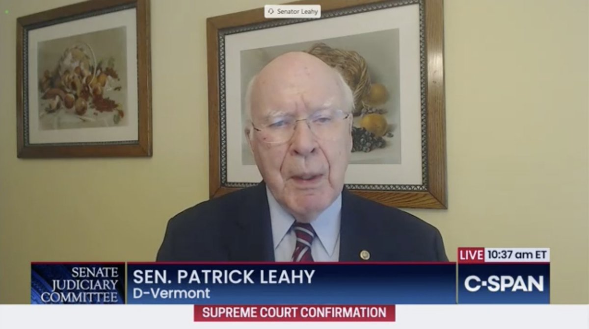 Thank you  @SenatorLeahy for asking Judge Barrett, yet again, if she agrees with the Supreme Court's Obergefell marriage equality decision.Her refusal to answer the question speaks for itself. #BlockBarrett  #SCOTUSHearing