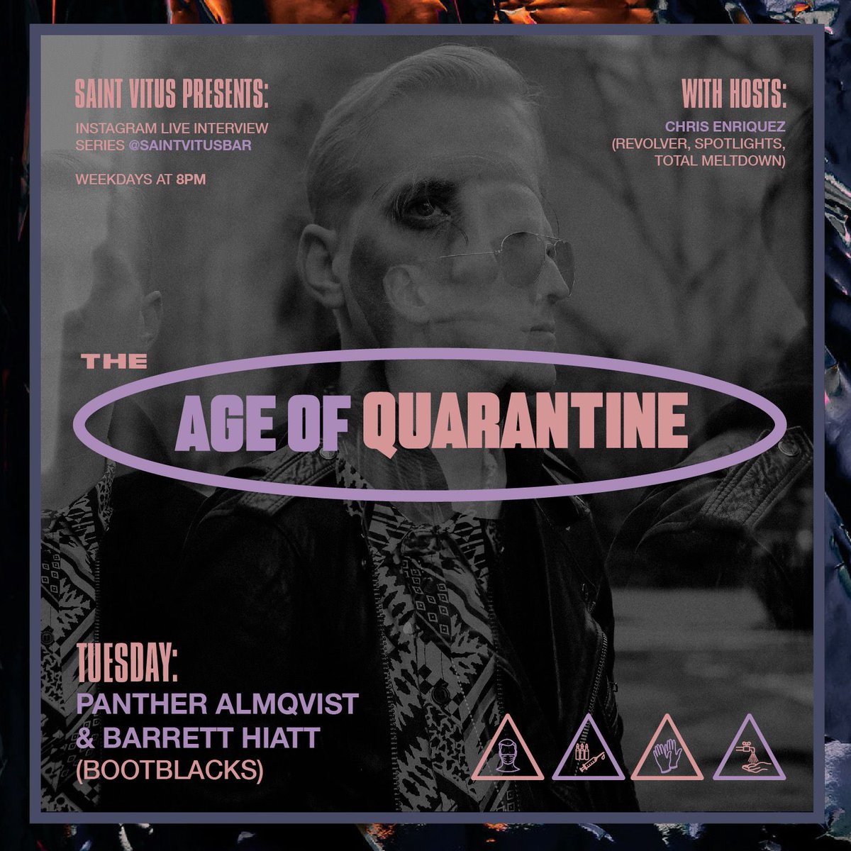 Tonight at 8 EST Panther and Barrett will be on Age of Quarantine hosted by @saintvitusbar via Instagram live.

Stop by and ask questions in the chat!

#bootblacks #postpunk #ageofquarantine #saintvitusbar #artoffactrecords @artoffact