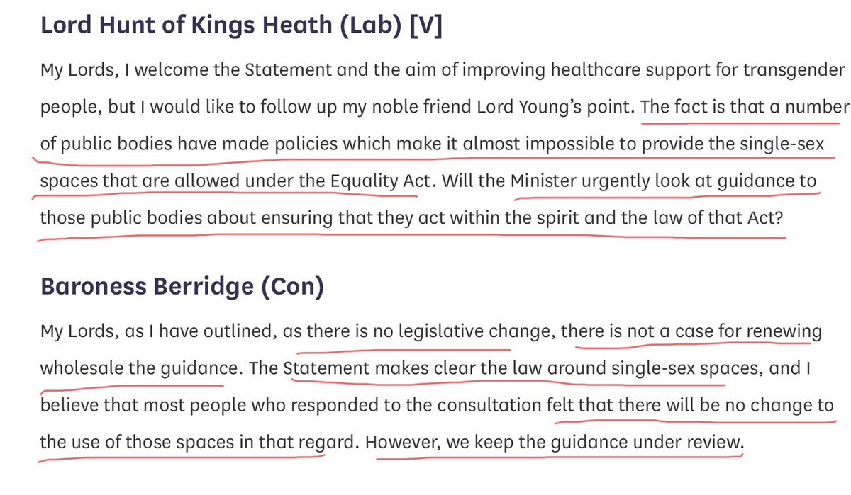 Yes Lord Hunt. Public bodies are LYING about the law all over the place. Even the Crown Prosecution Services replaced “sex” with “Gender Identity” in a document to train teachers about Equality Act 2010. Massive policy capture has happened. We do need to tackle the guidance.