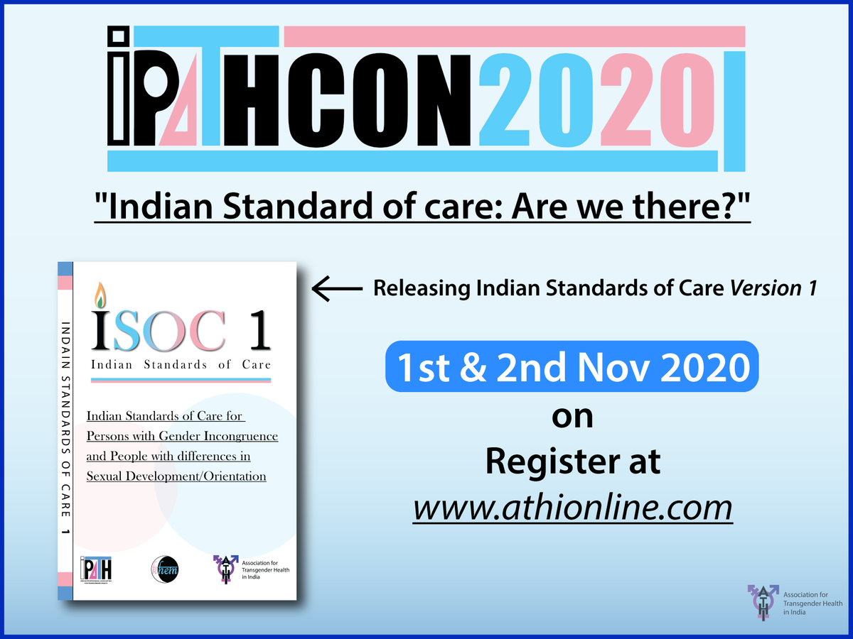 ATHI_IPATH's tweet photo. Association for Transgender Health in India is organizing its annual International Conference "IPATHCON" on 1st and 2nd Nov 2020. We would like to invite you all to participate in it. 

For Registration https://t.co/0cwSbXpV5a https://t.co/zlGMoIC78z