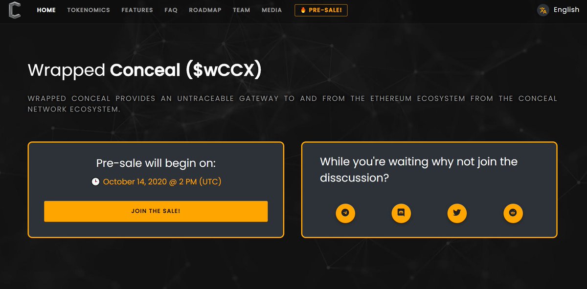 ConcealNetwork's tweet photo. Just one day left to #presale round of our #crowdfunding and we are happy to announce that our crowdfunding website is ready!

Presale session will start on October 14, 2020, 2 pm UTC.

Save the date, be ready!

https://t.co/TeR55pKdpZ https://t.co/hIpAwQhQ6r