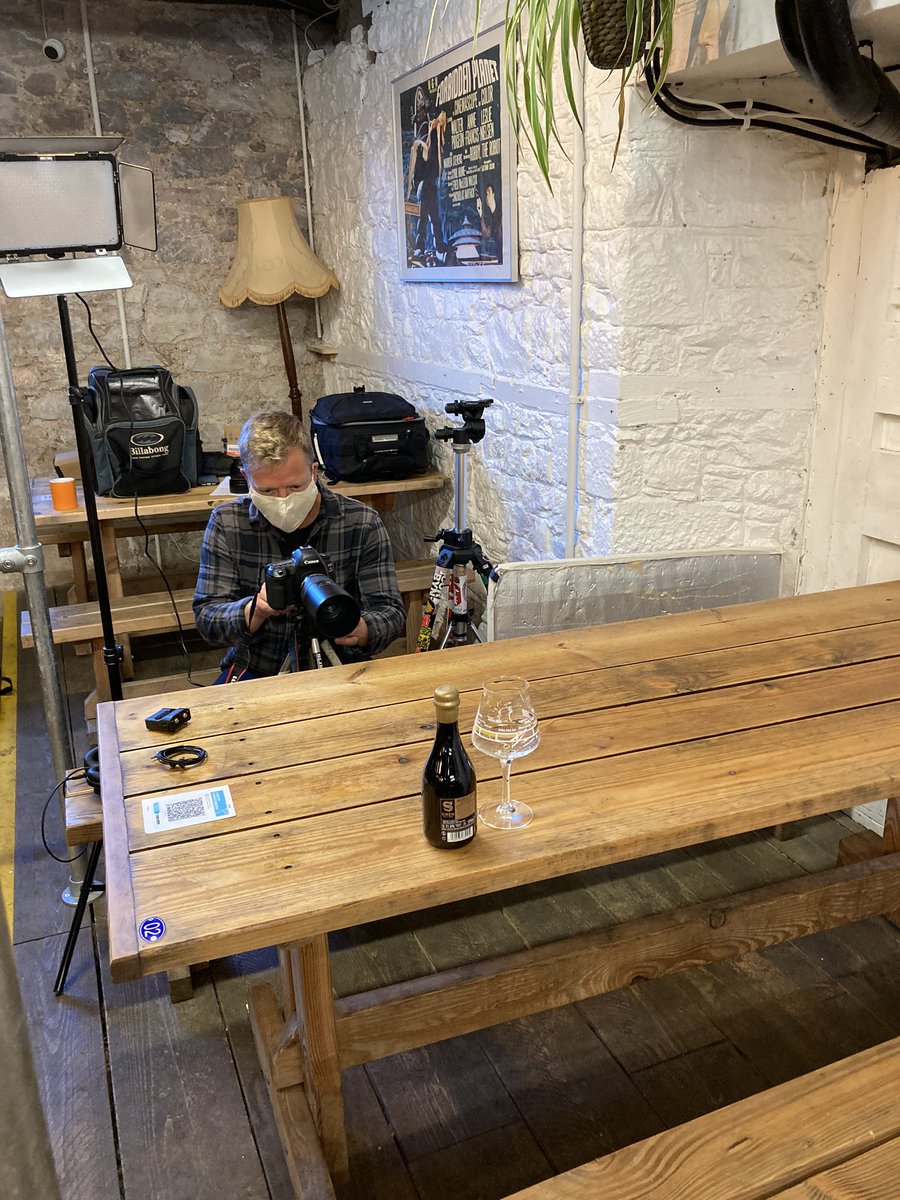 Just about to start talking to camera about barrel aged beer with @BillBradsPhoto behind the lenses for @CAMRA_Official Learn and Discover - thanks to @topshambrewery for letting us film here