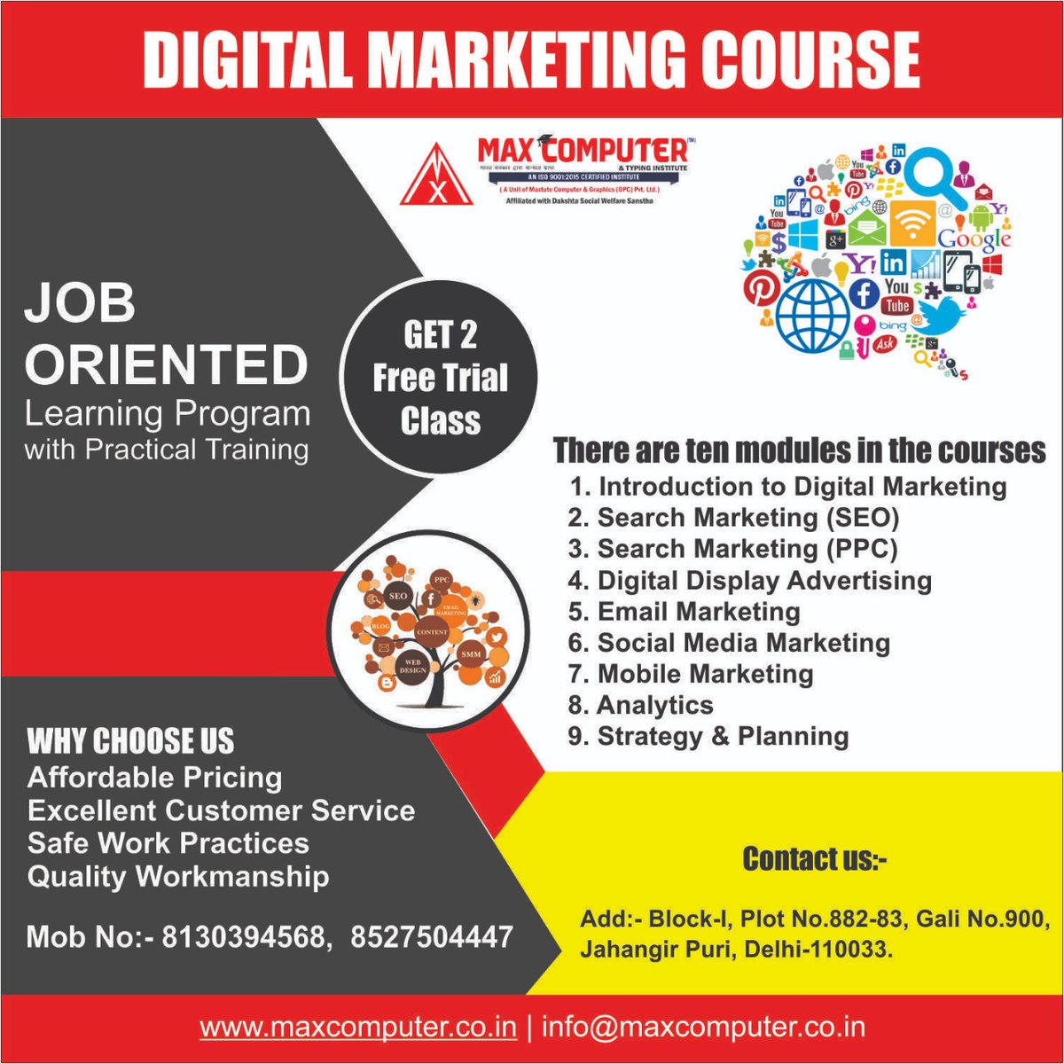 maxcomputer8's tweet photo. Job Oriented Learning Program with Practical Training 
#DigitalMarketing #digitalmarketingagency #Website #seomarketing #SMM #maxcomputer https://t.co/IGcO6cdwIB