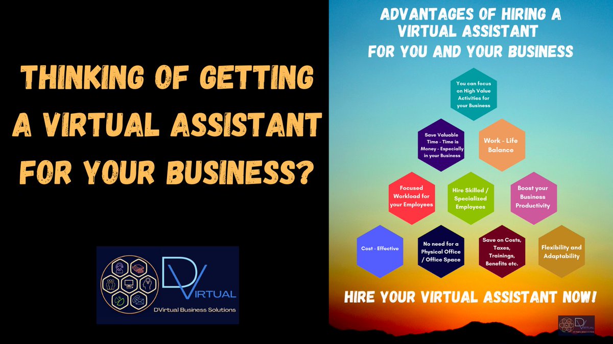 DVirtualBizSoln's tweet image. Thinking of Hiring a Virtual Assistant? Here are some Advantages of hiring a #VirtualAssistant for you and your business. 

#DVirtualBusinessSolutions #VirtualAssistanceServices #GVA #Freelancing #SMM #SEO #AdministrativeWork 

facebook.com/DVirtualBusine…