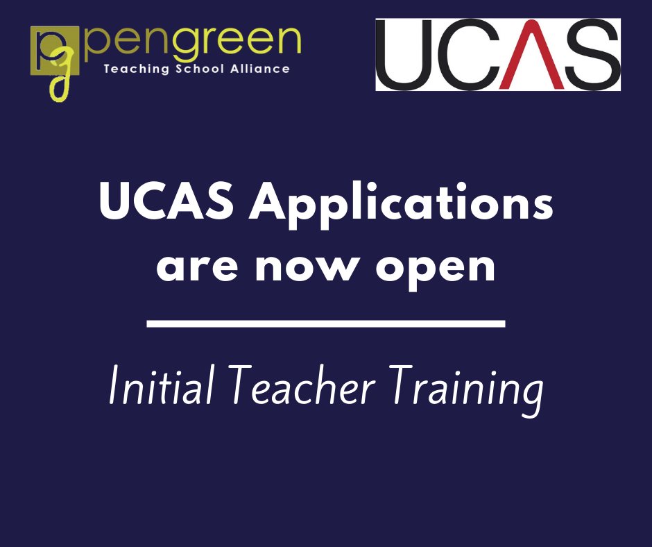 UCAS applications are now open for Initial Teacher Training! 

See our website for more information and how to apply pengreen.org/about/our-prov…
