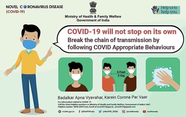 mhyperlocal's tweet photo. #IndiaFightsCorona

Wherever you are, make sure you take the necessary precautions to stay safe from COVID-19.
@eduminofindia @MoHFW_INDIA @mygovindia @PMOIndia 
#unite2fightcorona 
.
.
.
#covid_19 #corona #fightcorona #precautions #saftey #health #spreadlove #hyperlocal https://t.co/o9LQEfeSAN