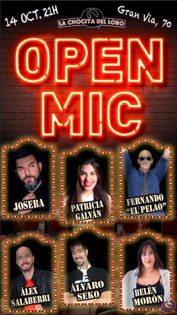 chocitadelloro's tweet photo. Mañana miércoles a las 21:00 estrenamos el #OpenMic de la @chocitadelloro de #GranVía. Todos los miércoles texto nuevo de los mejores cómicos.
Compra ya tu entrada: https://t.co/oZi292J1F9 https://t.co/bUjg9fpU5T