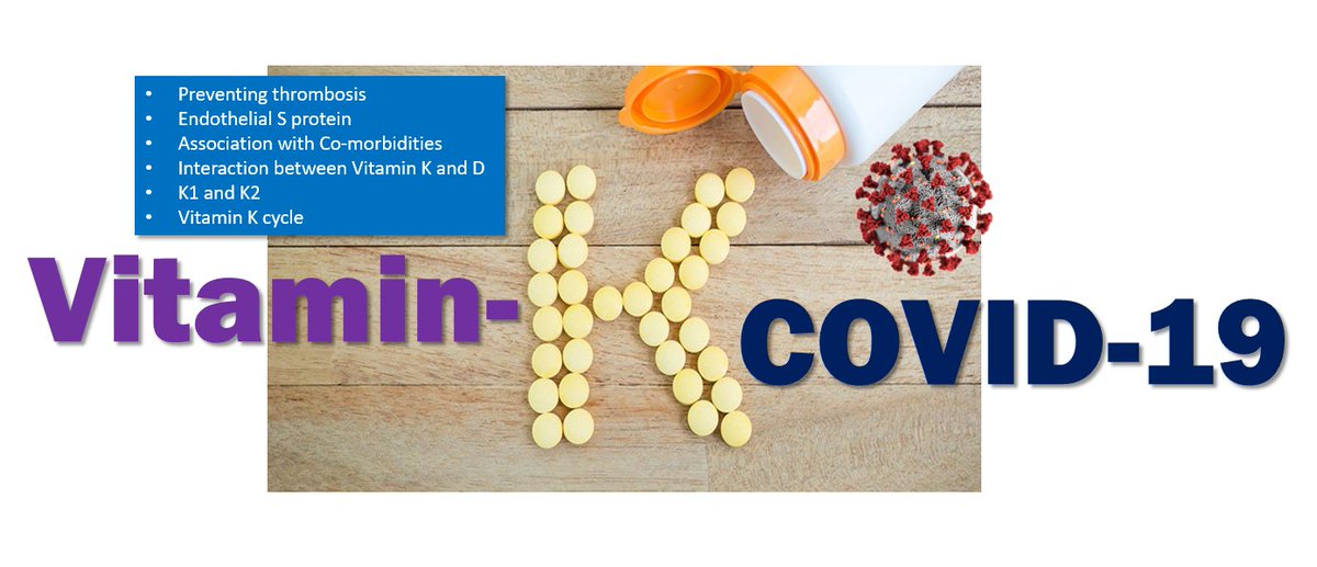 Vitamin K &  #COVID19: Thrombosis is a major manifestation of COVID-19 that contributes to poor outcomes. Vitamin K plays a crucial role in the activation of both pro & anti-clotting factors in the liver, prevent elastic fiber degradation, possibly prevent comorbidities. THREAD