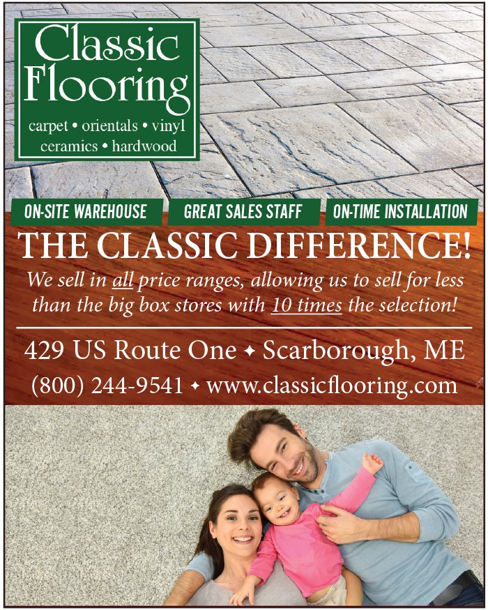 keepitlocalME's tweet image. At Classic Flooring, you get the #ClassicDifference - #flooring in all price ranges for less than big box stores with 10X the selection! Stop by 429 US Rte 1 in #Scarborough, call 800.244.9541, or click classicflooring.com. #locallyowned #carpet #tile #keepitlocalmaine