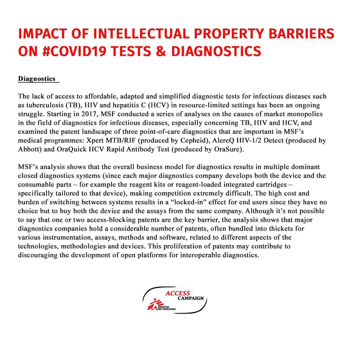 Example 3- Impact of intellectual property barriers on   #COVID19 tests.  #COVIDshortages   #WhyWeNeedIPWaiver