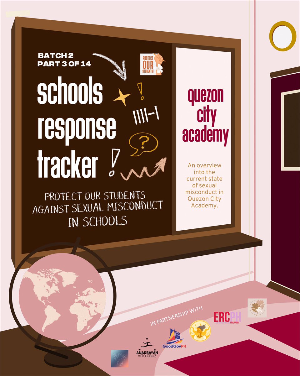 POS_PH's tweet photo. Schools Response Tracker (Part 3 of 14: QCA)
#QCADoBetter #POSPHTracker
One of the nation's largest issues has been the cases of sexual abuse in schools around the country. Here's the current state of the school's response to calls for action, with Quezon City Academy. https://t.co/UF9wvLV8HK