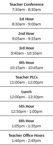 Oct 14th is set aside for our SAT 12th grade test and our Remote Learning Day.  In order to successfully deliver this test, we have enacted a remote learning day from home for the rest of the students. This will also allow us to pilot our remote learning plan. See remote schedule