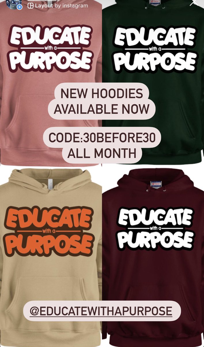 @jiggyjayy2 @ItzNotU_ItzDee Agreed! Check out our hoodies at educatewithapurpose.org