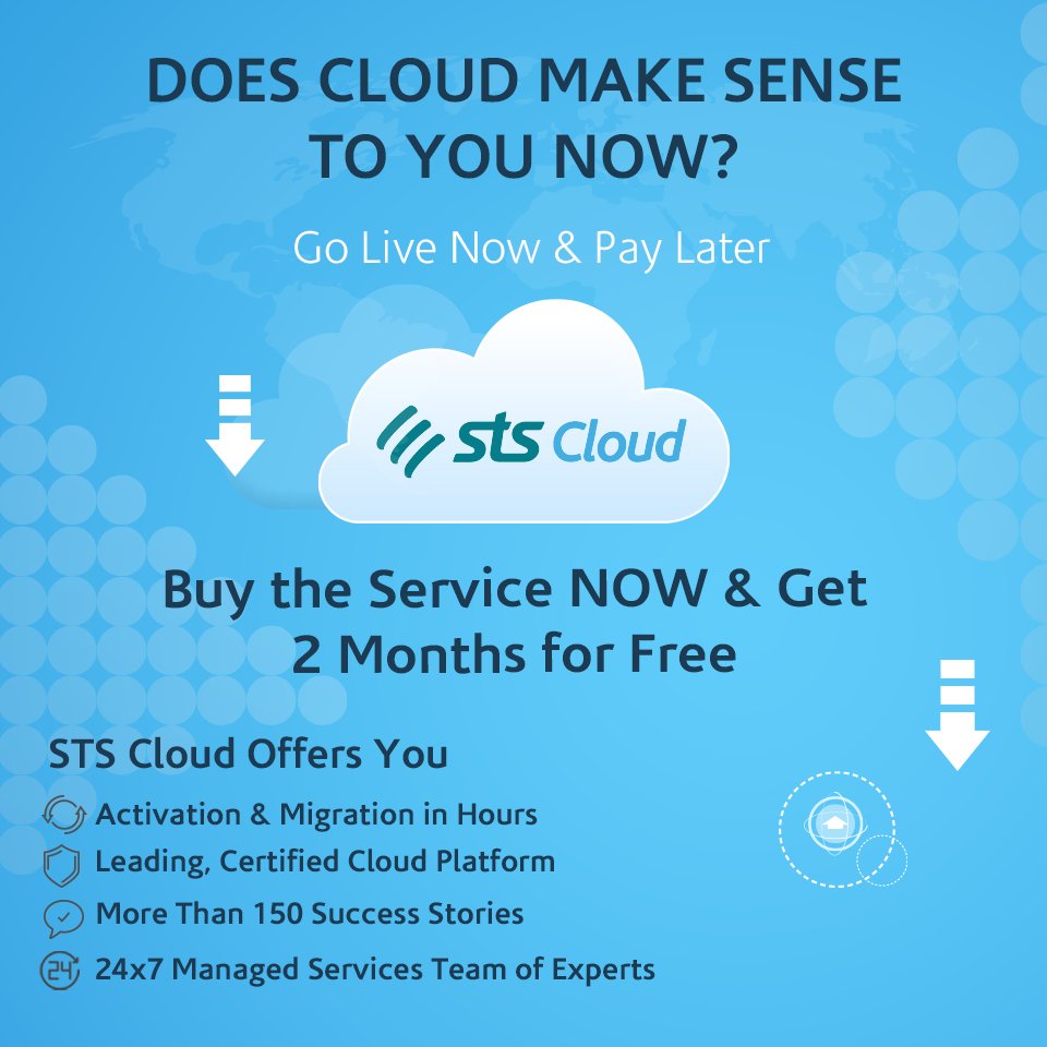 ZainTECHMEA's tweet photo. Go Live with STS Cloud in Hours. Buy the Service NOW & Get 2 Months for Free!
Contact us Now: ๐
https://t.co/MdRSOjOleT
#CloudServices #STSCloud #STSServices #Offer https://t.co/NM60gcfKSl