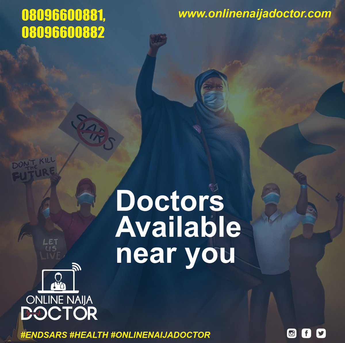 LEKSIDELEE's tweet image. #ONLINENAIJADOCTORS

ONLINENAIJADOCTOR.COM
#SarsMustGoNow
#SARMUSTEND 
#EndPoliceBrutalityinNigeria
#