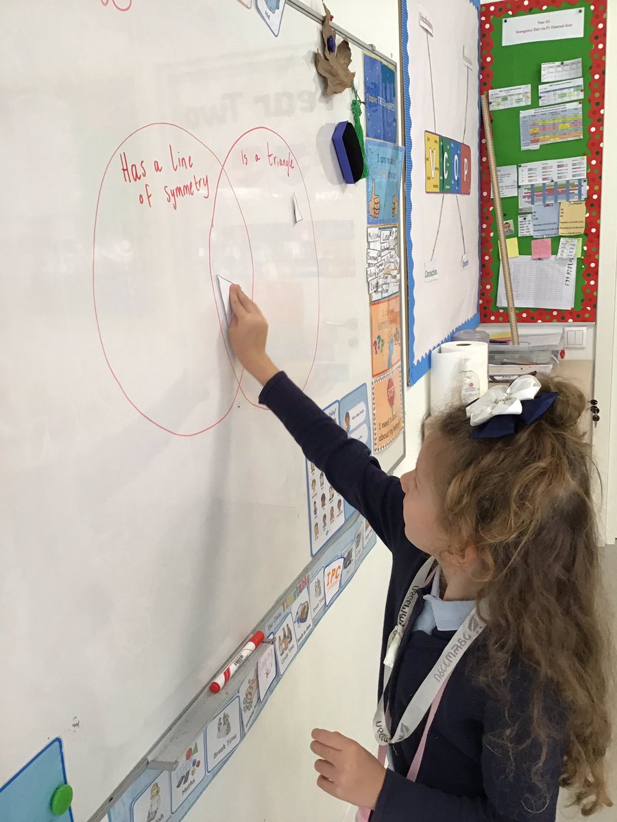 In maths we have been learning about Venn diagrams and we were sorting the shapes into the correct area. #maths