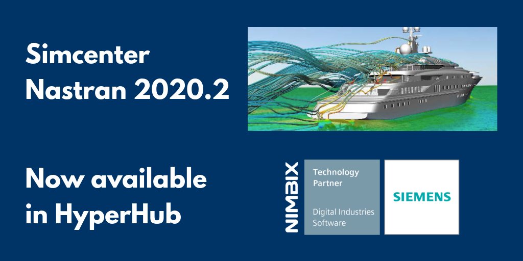 Simcenter Nastran 2020.2 from @Siemens is now available in #HyperHub on the @Nimbix #Cloud and in your own data center with #JARVICEXE. Level up with improvements in #CAD integration, #Mesh, #CAE integration and more. https://t.co/01NbDHrBQJ https://t.co/boKIQgWw8F