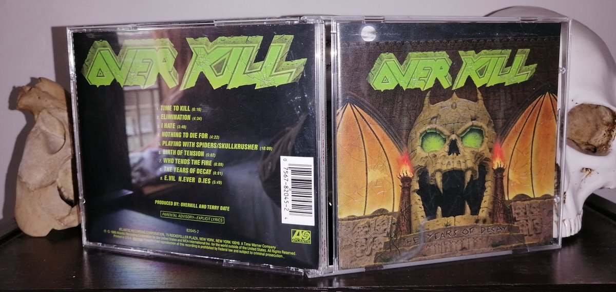 cvidal_EstuansI's tweet photo. Octubre 13 de 1989 #OverKill 🇺🇲 lanza su álbum "The Years Of Decay" Grabado y mezclado en  #CarriageHouseStudios 
Masterizado en #Masterdisk por Howie Weinberg producido por Terry Date y Over Kill
#UnDiaComoHoyEnElMetal
#ThrashMetal https://t.co/d5umDLVha3