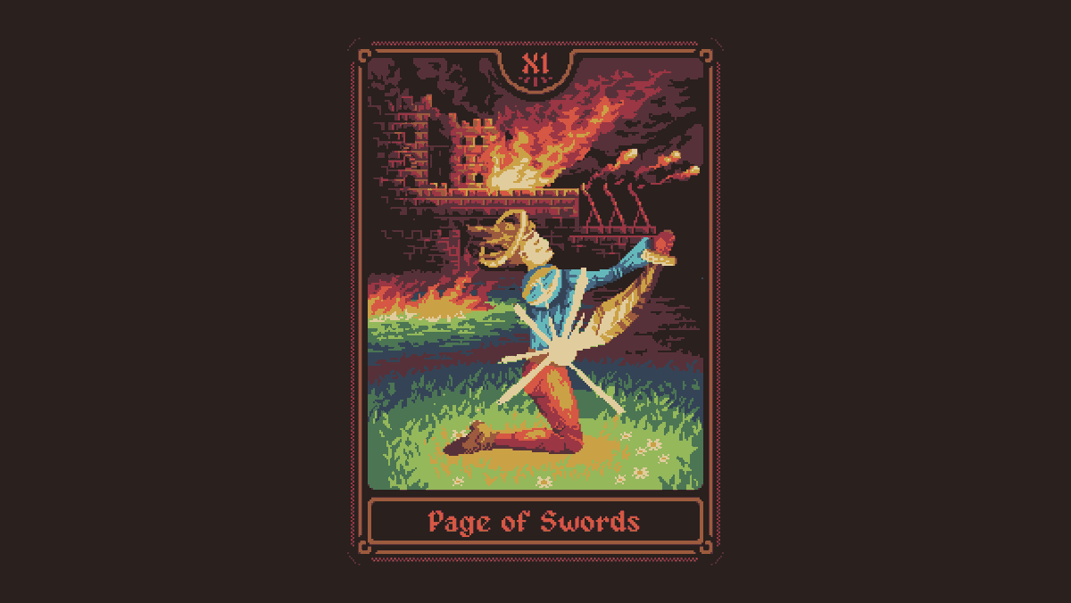 Page of Swords (for a collab) #PixelArt  #Art  #illustration