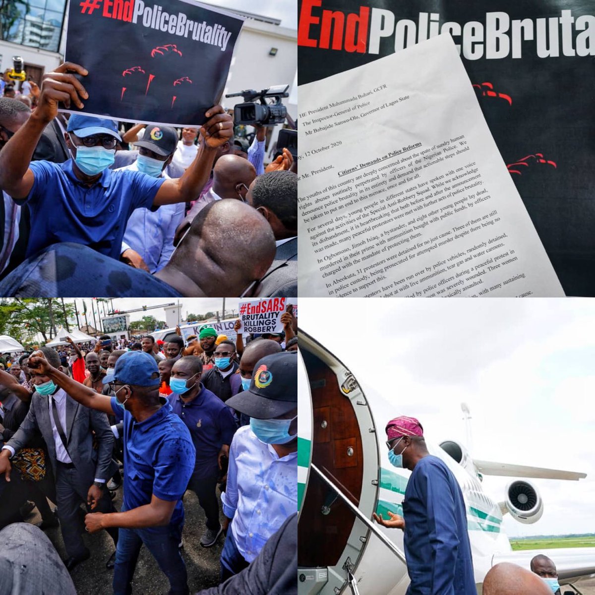 onlytruemedia's tweet photo. #PortHarcourtEndSARSProtest

Governor - Jide sanwoolu joined protest at Alausa, just after ,jet out to Abuja to meet with President - Buhari on EndSARS letter of demands. Akwaibom/ Rivers people, where is your governor... https://t.co/trI0jZW3Iz