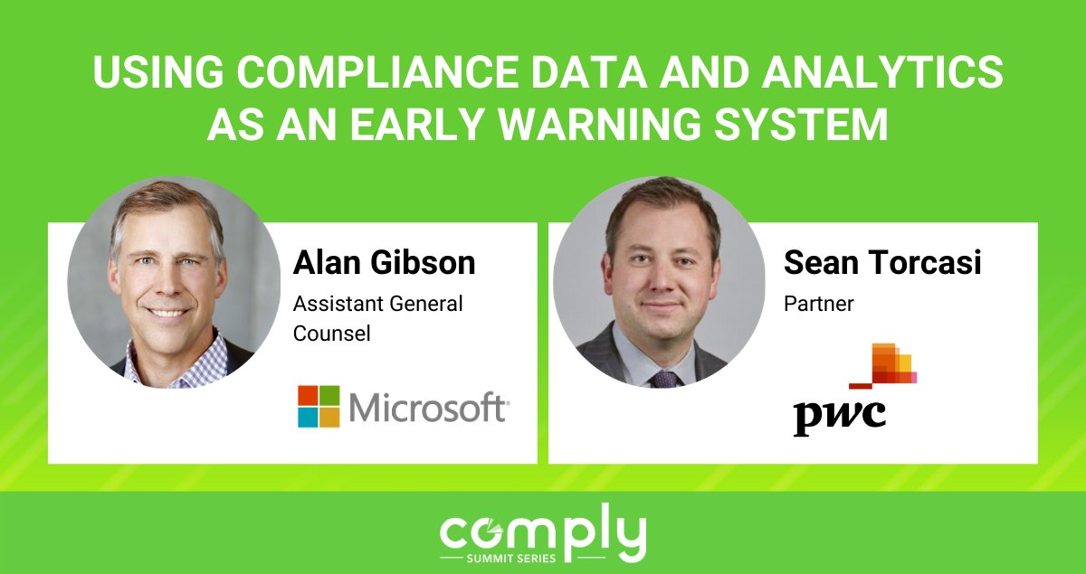 In case you missed it: Catch up on our virtual session on-demand with experts from <a href="/Microsoft/">Microsoft</a> and <a href="/PwC/">PwC</a> on how #compliance data and analytics serve as early warning signals for #risk. 

bit.ly/3lvig2k