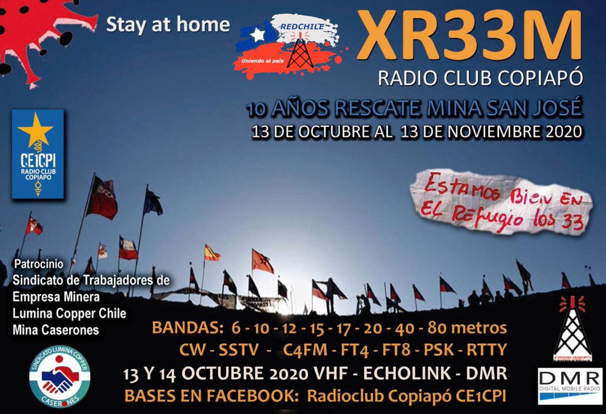 RedChile_elink's tweet photo. Recordamos que hoy y mañana tendremos disponible nuestra red entre 10 y 20 hrs horario CE para la a actividad del Radio Club Copiapo https://t.co/QAlQbLwM5g
