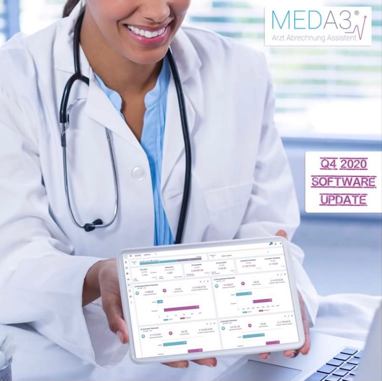 Das neue #MEDA3 Q4 2020 Update steht bereit und wird in den #Arztpraxen der niedergelassenen #Ärztinnen und #Ärzte ausgerollt. 🧑‍⚕️

Neben regulatorischen Änderungen sind zahlreiche Neuerungen wie z.B. detaillierte Potenzialanalyse mit Tipps für eine wirtschaftliche Verbesserung...