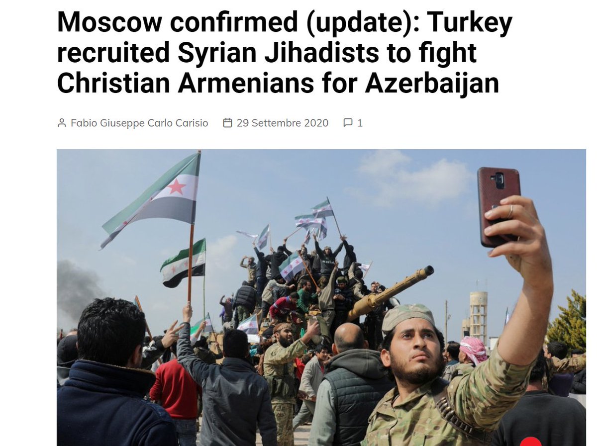  #ArmeniaAgainstTerrorism vs  #StopArmenianTerrorism  #Turkey recruits terrorists from  #Syria to fight in Azerbaijan and there are valid proves already published.Meanwhile,  #Azerbaijan calls  #Armenian's terrorists because they fight for their right to live. #RecognizeArtsakh