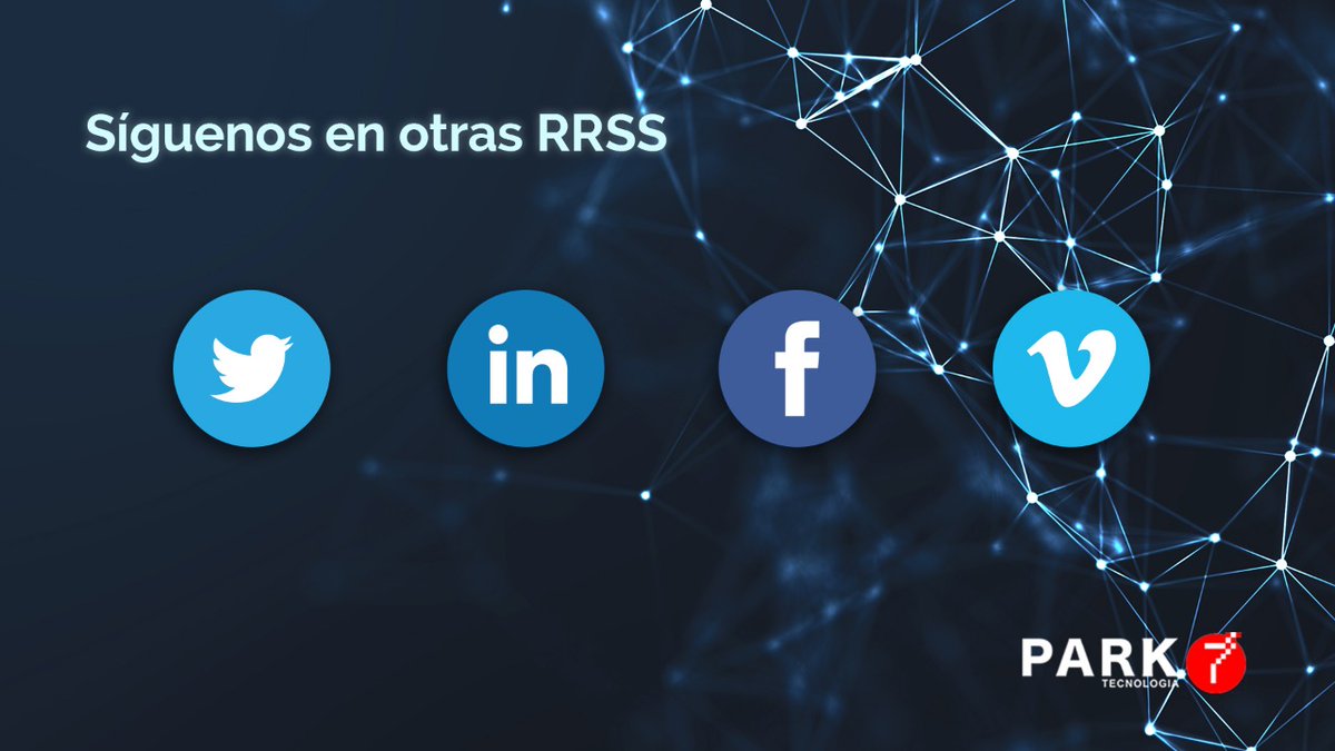 Park7T's tweet photo. 📱 A parte de en #Twitter también estamos en #LinkedIn, #Facebook y #Vimeo, donde subimos contenido diario. ¡Síguenos para no perderte nada!

➡LinkedIn: https://t.co/PRU5mqbPSk
➡Facebook: https://t.co/teX6exRdpI
➡Vimeo: https://t.co/vjLPRekXa8 https://t.co/1O34VYrZ3O