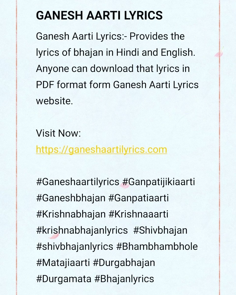 ganesh vandana lyrics in hindi pdf
