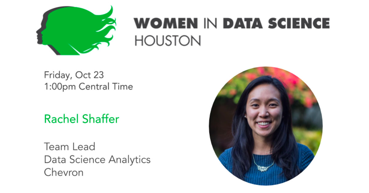 Looking forward to meeting #WiDS2020 #Houston panelist Rachel Shaffer, Data Science Analytics Team Lead at <a href="/Chevron/">Chevron</a> on Oct 23 and hearing about how Covid19 has impacted analytical models &amp; assumptions at Chevron. Register below: @WiDS_Worldwide #wids

arundo.com/wids.