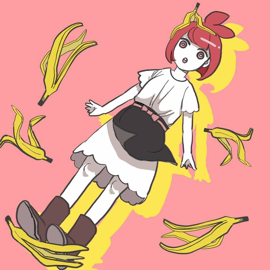 12 Slippery Inktober Drawing Banana 中村光のイラスト