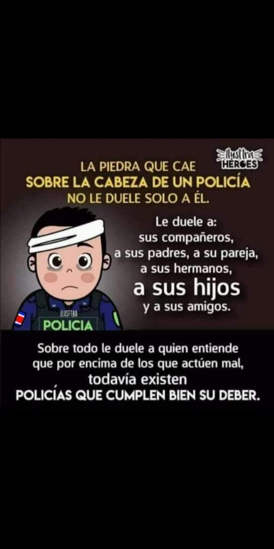 Cuanto me duele ver a mi Costa Rica peliando entre hermanos, no hay mejor solución que el diálogo, la violencia genera más violencia.
Los policías también somos personas, somos ciudadanos, tenemos familia, sentimos dolor, miedo y estrés.
Bendiciones hermanos ticos.