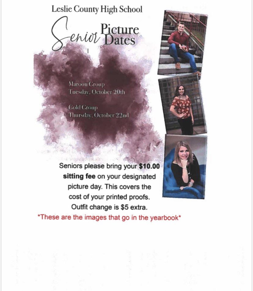 LeslieCountyHS's tweet photo. Senior Pictures
**Note: 100% virtual students may arrive either of the below listed dates between the hours of 9am-11am.** https://t.co/PhXAznPWzX