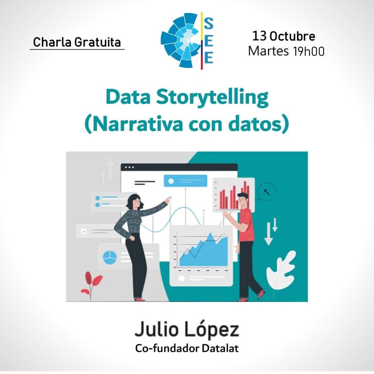 datalat's tweet photo. HOY les invitamos esta noche a esta charla gratuita sobre #datastorytelling que estará dando nuestro equipo 

🗓 Martes 13 octubre 
⏰ 19:00
Registro @see_estadistica 📊 https://t.co/BQzOCnnjdx https://t.co/m8ccZxoj7E