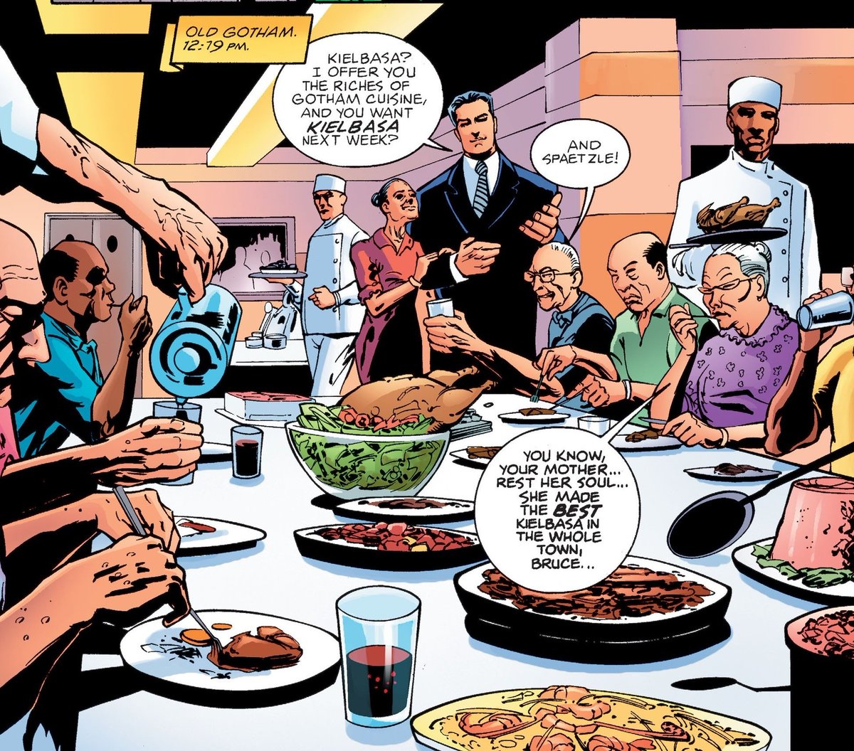 Bruce Wayne buys dinner for the elderly