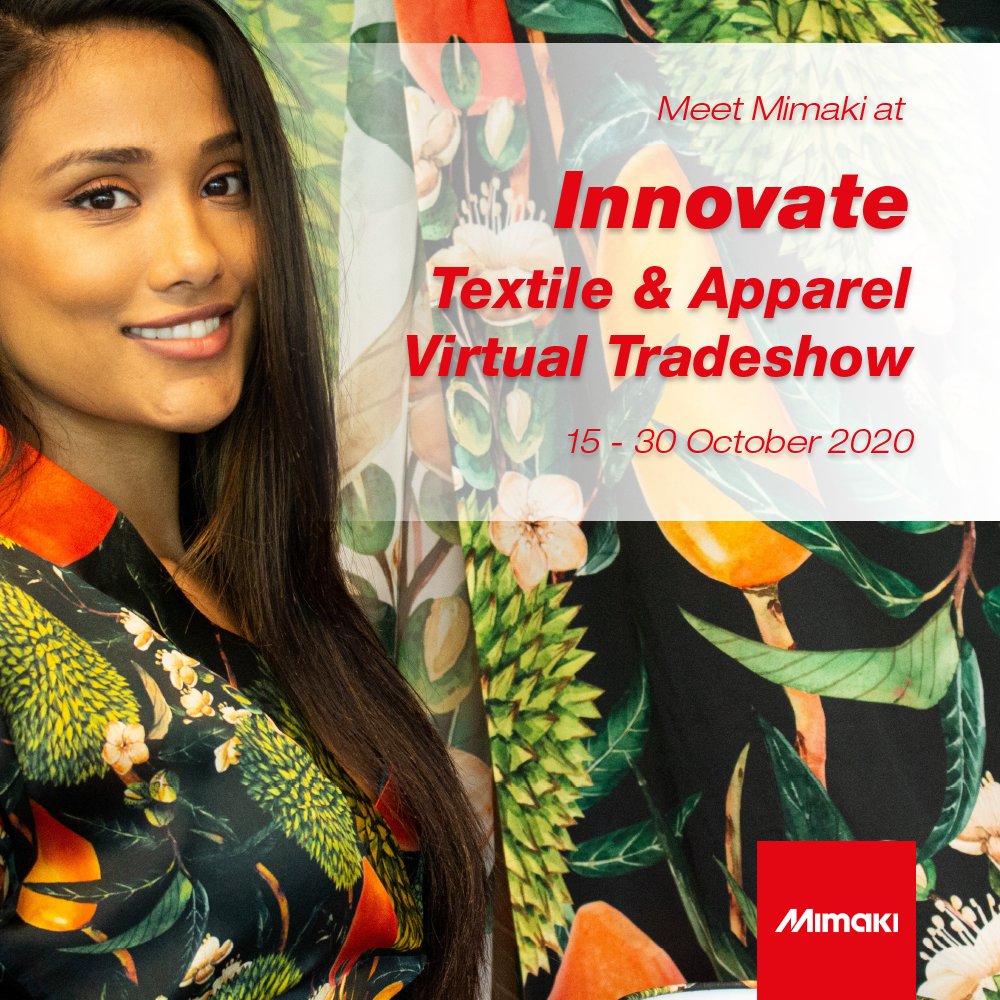 MimakiEurope's tweet photo. Are you interested in a special deal on the TS300P-1800 and a chance to win an entry-level sublimation printer? Visit our virtual booth at the @WTiNInnovate Textile &amp; Apparel Trade Show (15-30 October 2020) and benefit from exclusive promotions. Sign up👉https://t.co/N28ymzdNPK https://t.co/5oNs3oVS22