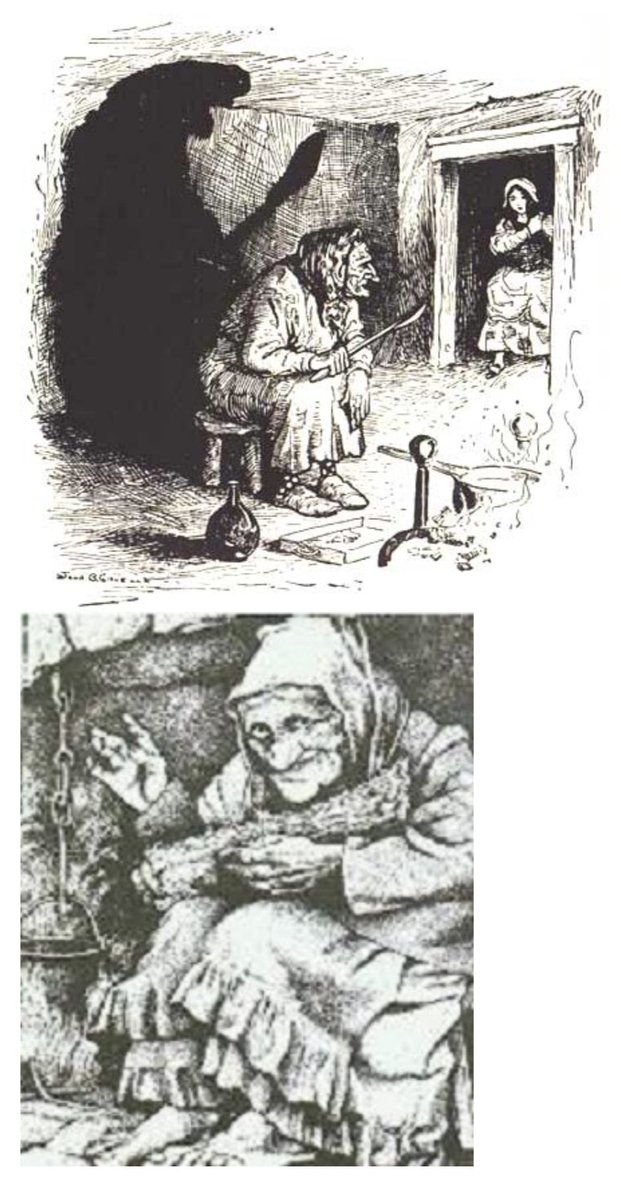 eclary84's tweet image. Ignoring her parents' severe warnings, a defiant girl went to see the #witch, Frau Trude(#43). "I have been waiting for you. Light the way for me now!" With that, she turned the girl into a block of wood &amp;amp; threw her into the fire, until she was thoroughly aglow! #FairyTaleTuesday