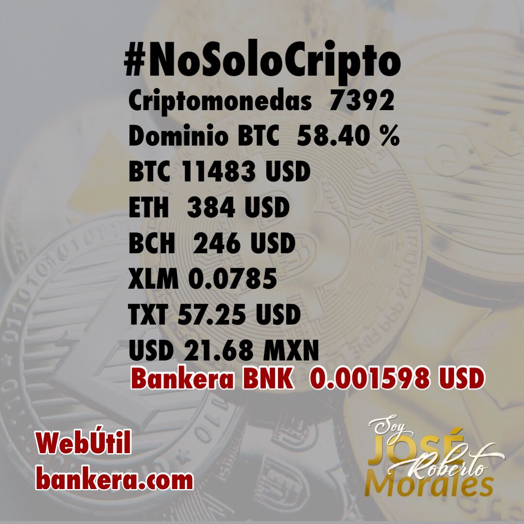 joserobertombtc's tweet image. #NoSoloCripto #WebÚtil bankera.com
13oct2020
#FelizMartes