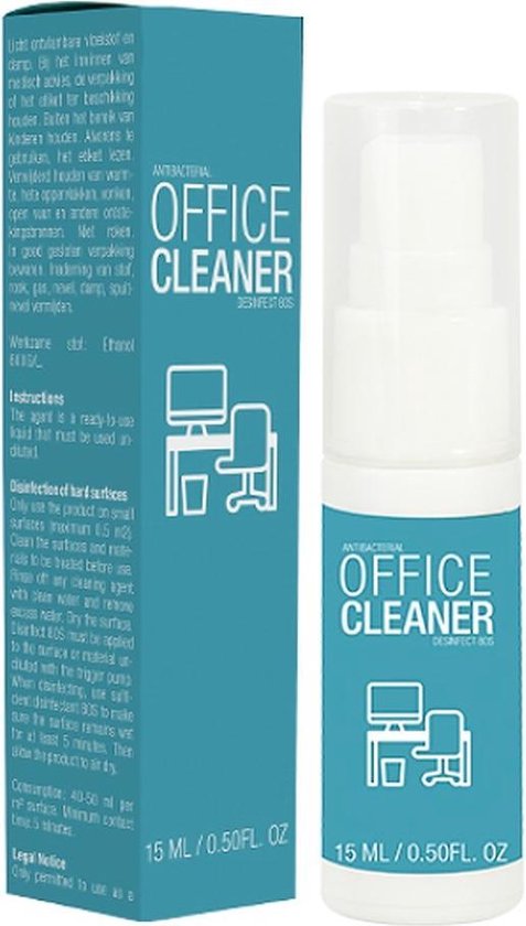 Office Cleaner is een kant-en-klare vloeistof die onverdund moet worden gebruikt en is bedoeld voor ontsmetting van harde oppervlakken.