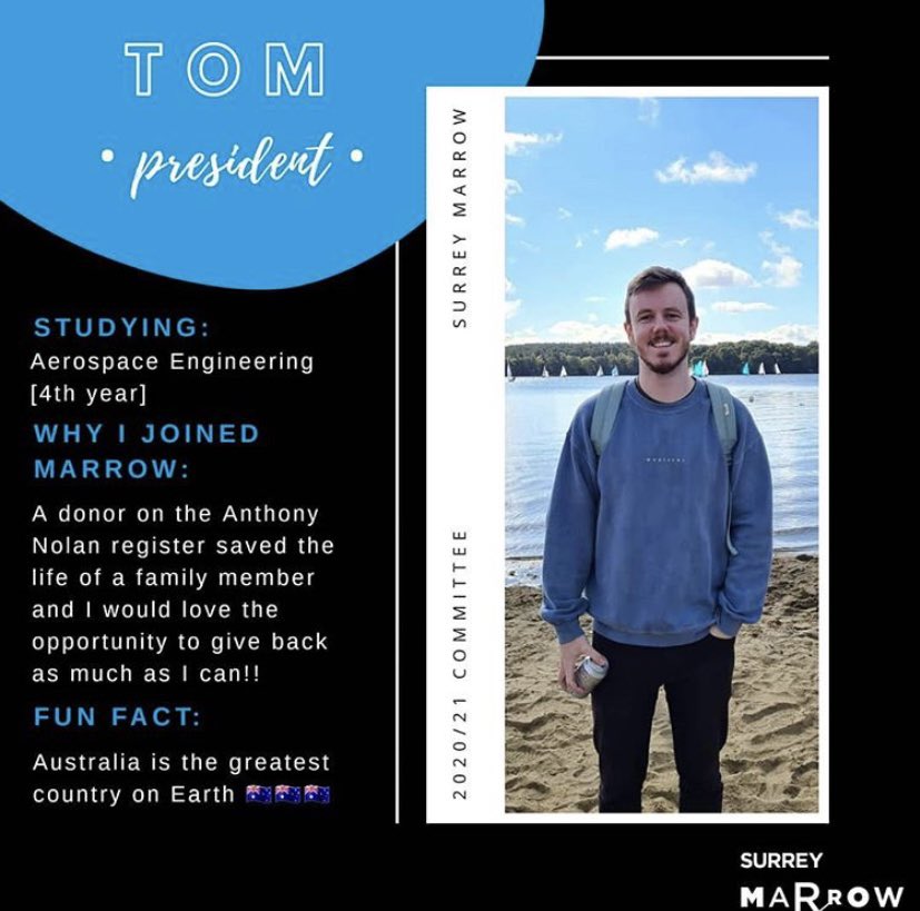 After our successful EGM last week we are now officially a society! 💙

So let’s kick off the committee intros with our president Tom!!

#surreyuni #marrow #surreymarrow