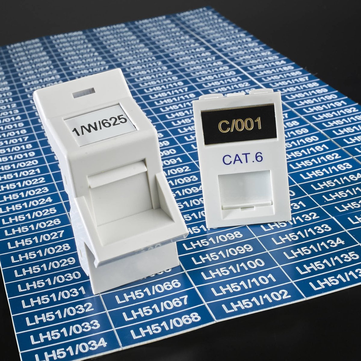 Our outlet labels are available in various two colour combinations. They are made from micro capped acrylic. The labels have a peel off backing revealing a strong 3M adhesive, which ensures that once in place they will not fall off. Supplied in an easy to use sheet format.