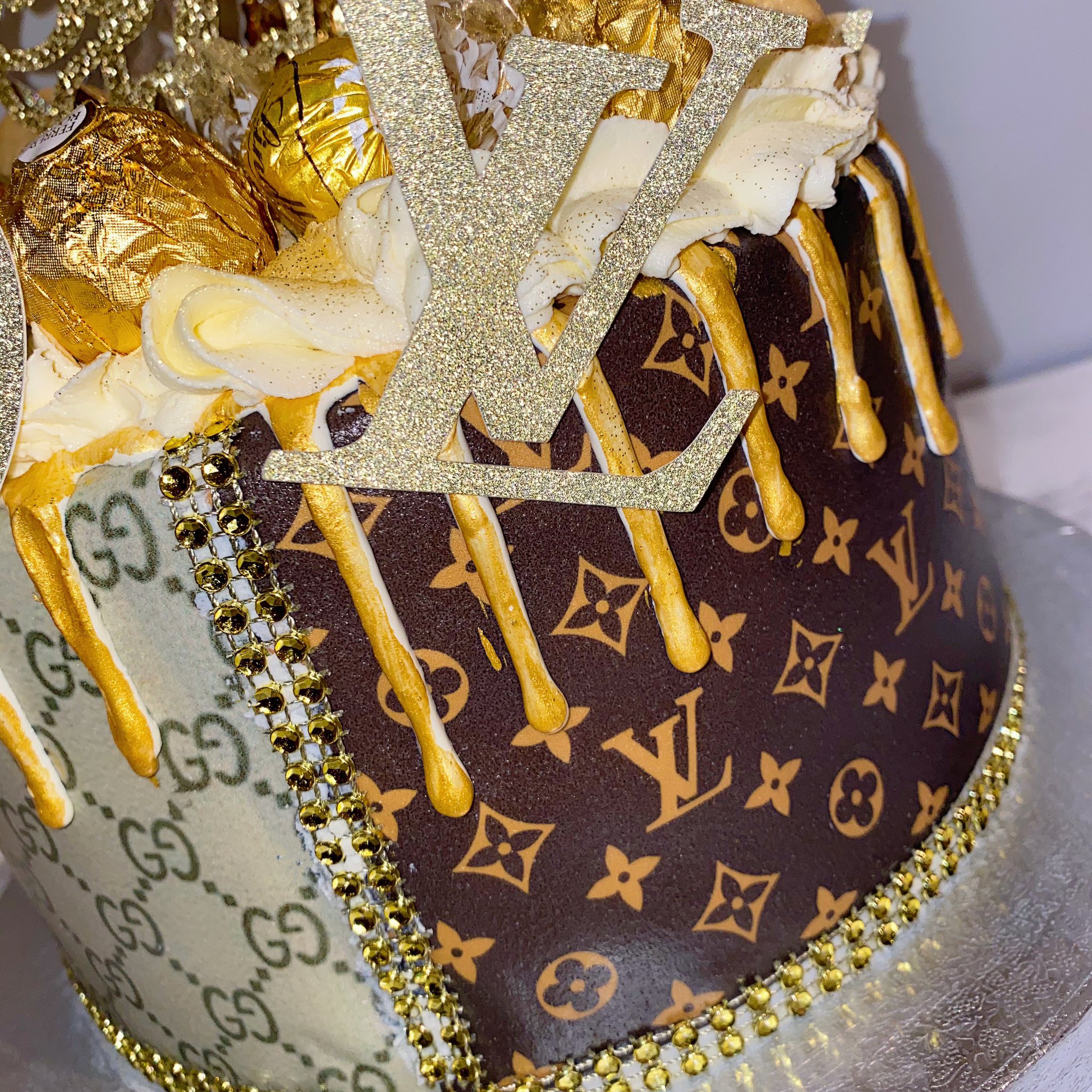 Gold Dripping Louis Vuitton Cake