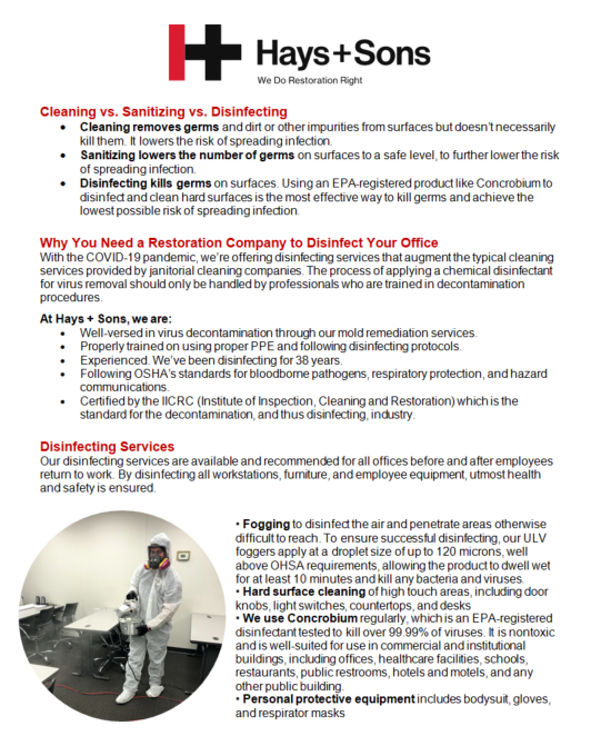 Simply cleaning doesn't protect against the Rona. Disinfecting does. #disinfectingservices
