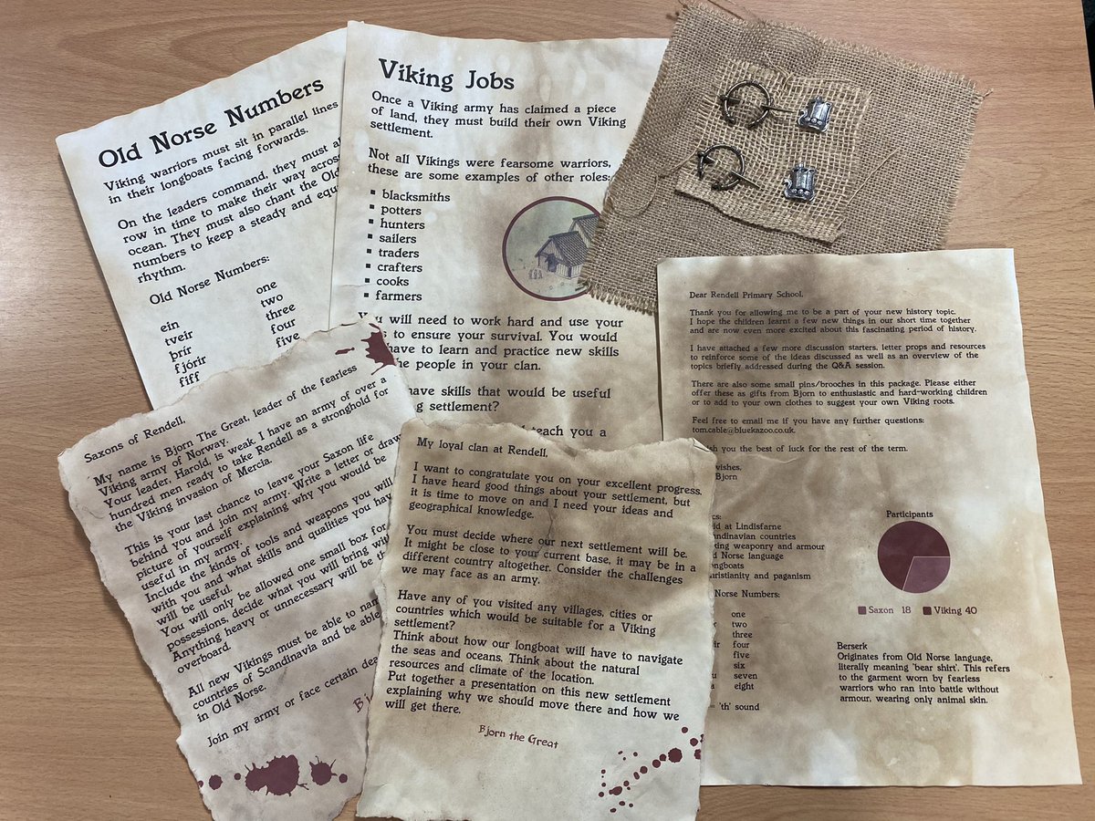 Year 3 received a mysterious package today. Bjorn the Great has written us some letters and signed it with blood. He also sent us a gift for our clan leaders. <a href="/BlueKazooUK/">Blue Kazoo</a>