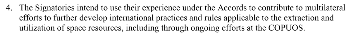 Art. 10(4). This is quite logical, that the actual actors who use space resources would use their insights and practice to further develop rules on a broader, more inclusive basis.